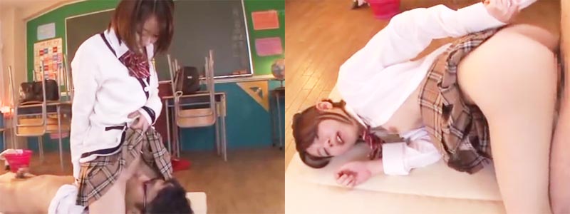 学校でのエッチってすごく気持ちいい!ウブな委員長にまたがり顔騎クンニ☆